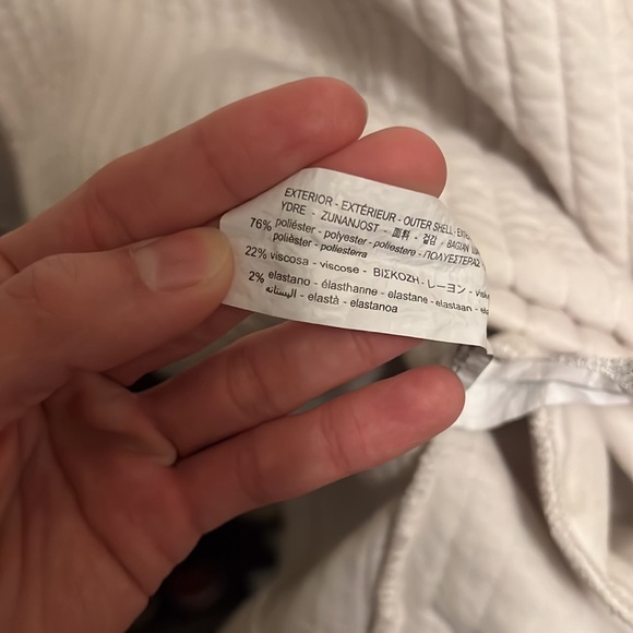 Zara Vertical Padded Sweatshirt White Size S - Picture 4 of 4